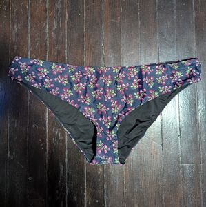 Reimagined By J. Crew Navy And Pink Twilight Berry Hipster Bikini Bottoms